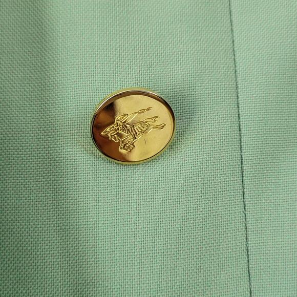 Burberry Vintage Mint Wool Double Breasted Blazer Jacket Small - Picture 14 of 16
